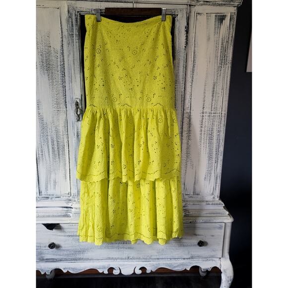 NWT Maeve Tiered Yellow Lace Skirt - Size 6 - Picture 6 of 6